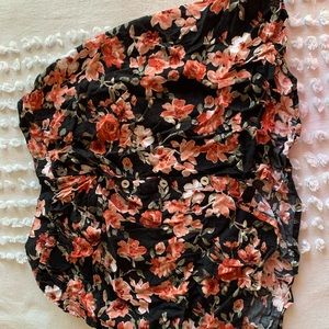 Floral Button Up Mini Skirt